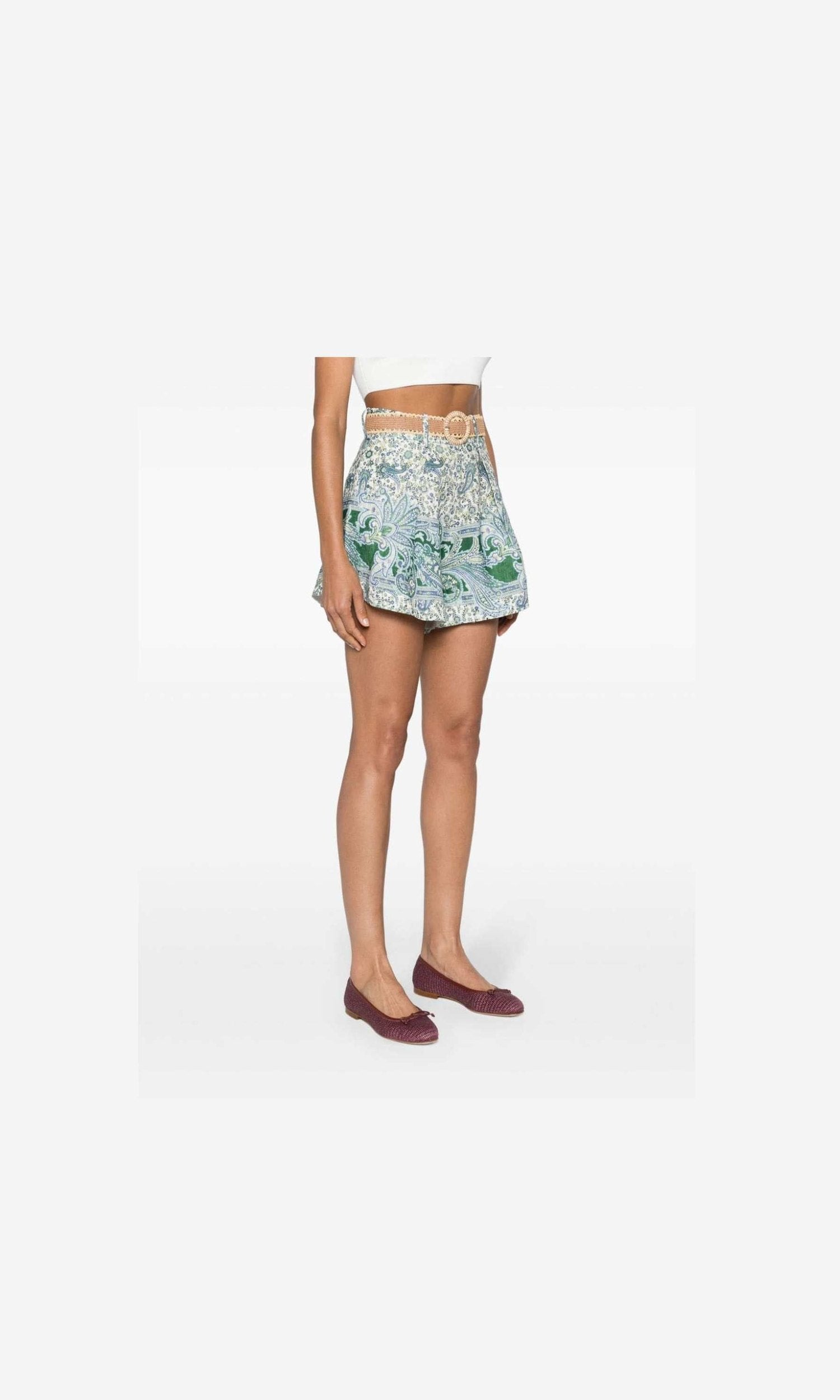 Zimmermann Green Shorts Glam Steals