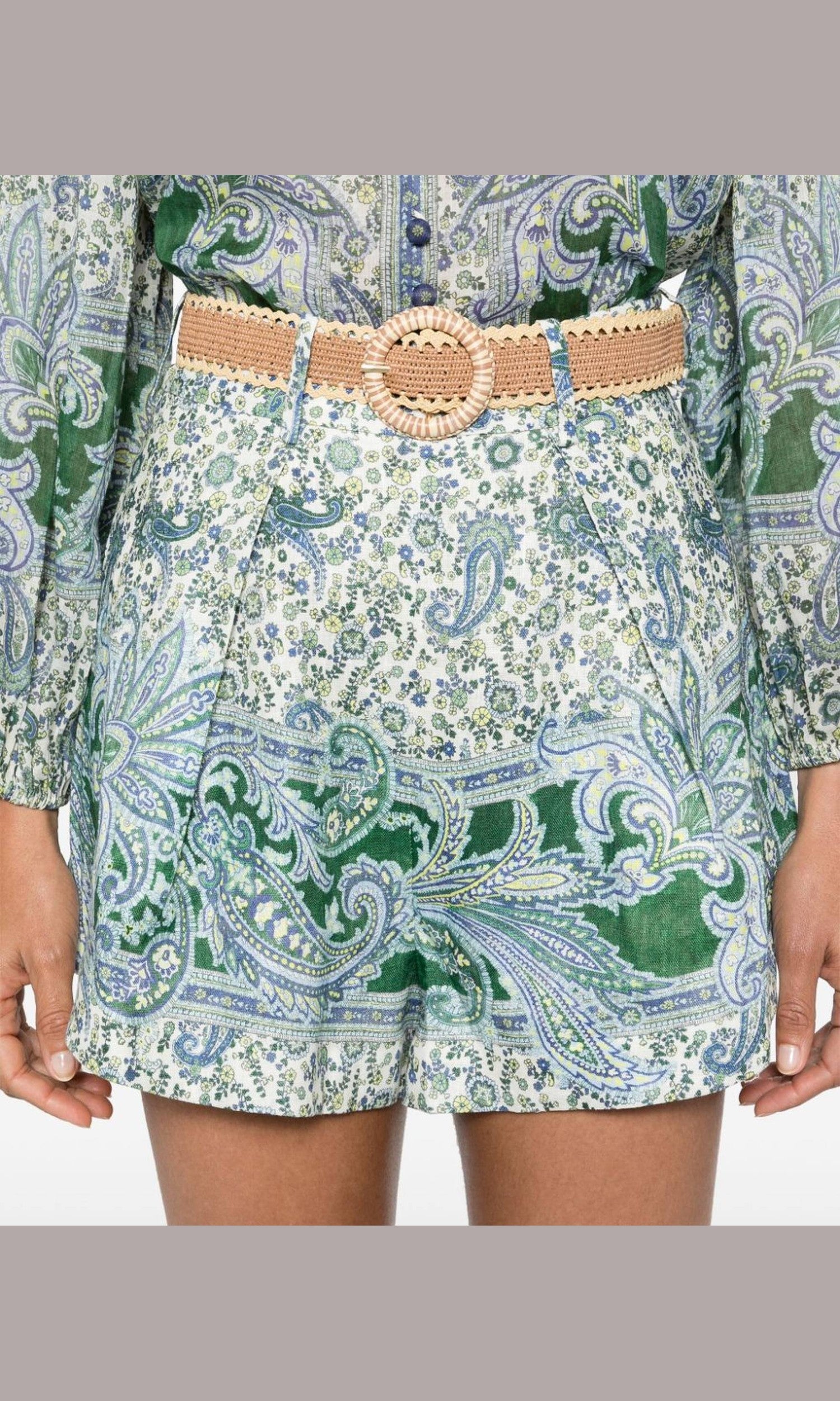 Zimmermann Green Shorts Glam Steals