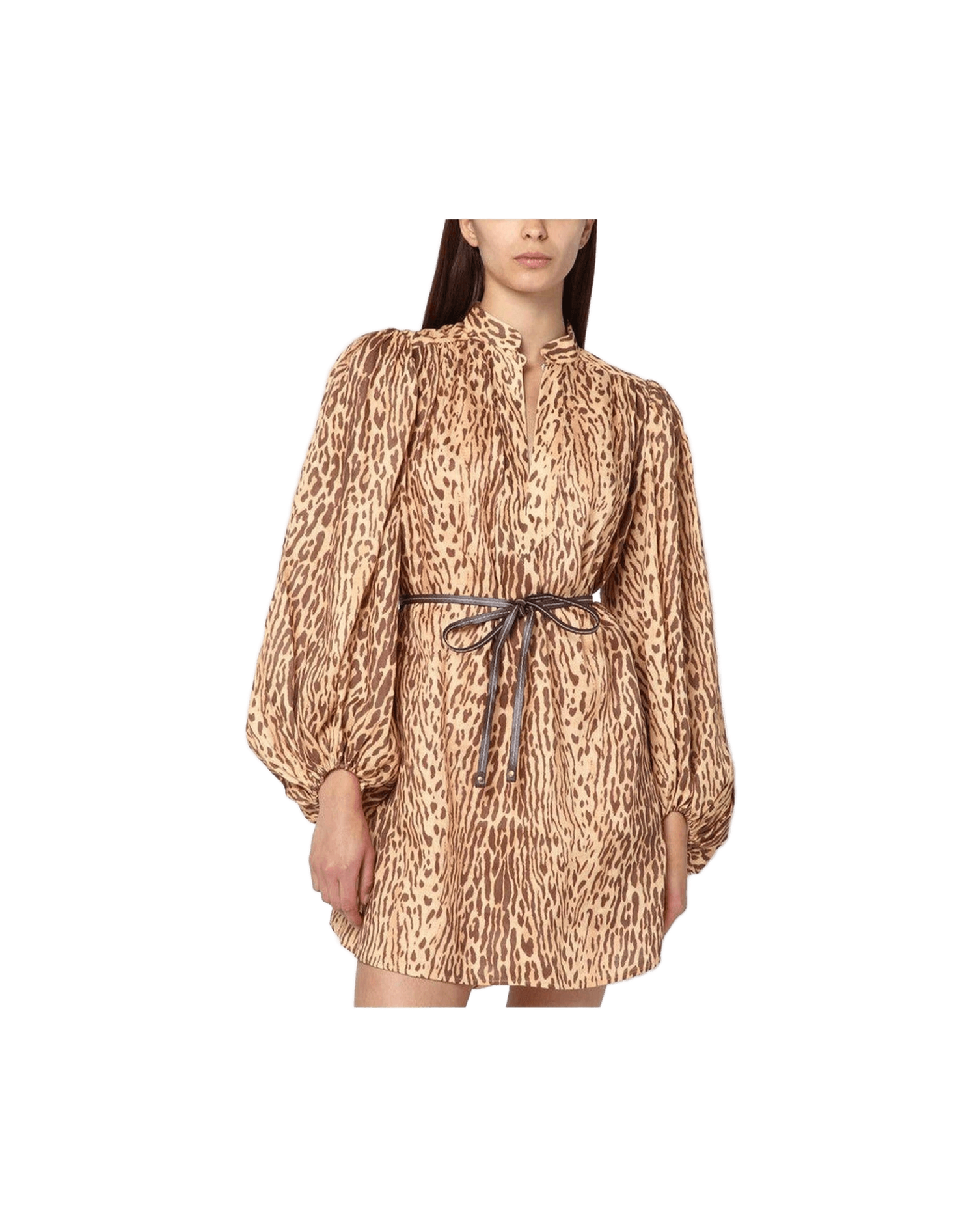 Zimmermann Linen Leopard Print Short Dress Glam Steals
