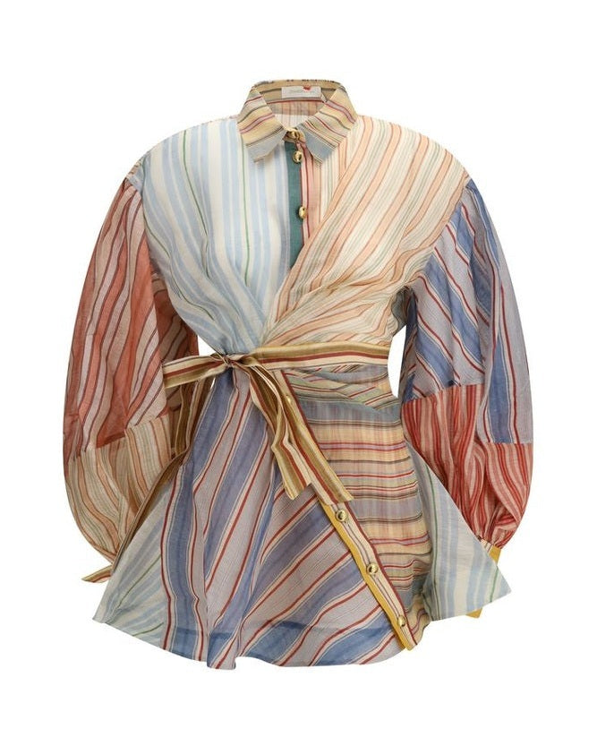 Zimmermann Multicolor Linen Casual Dress Glam Steals
