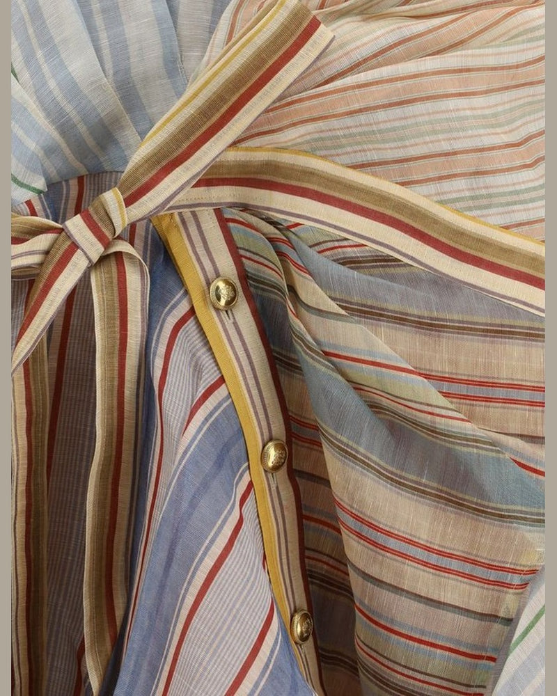 Zimmermann Multicolor Linen Casual Dress Glam Steals