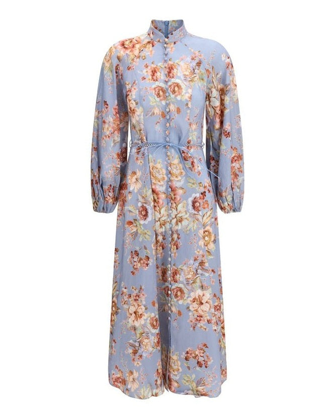 Zimmermann Multicolor Linen Long Dress Glam Steals