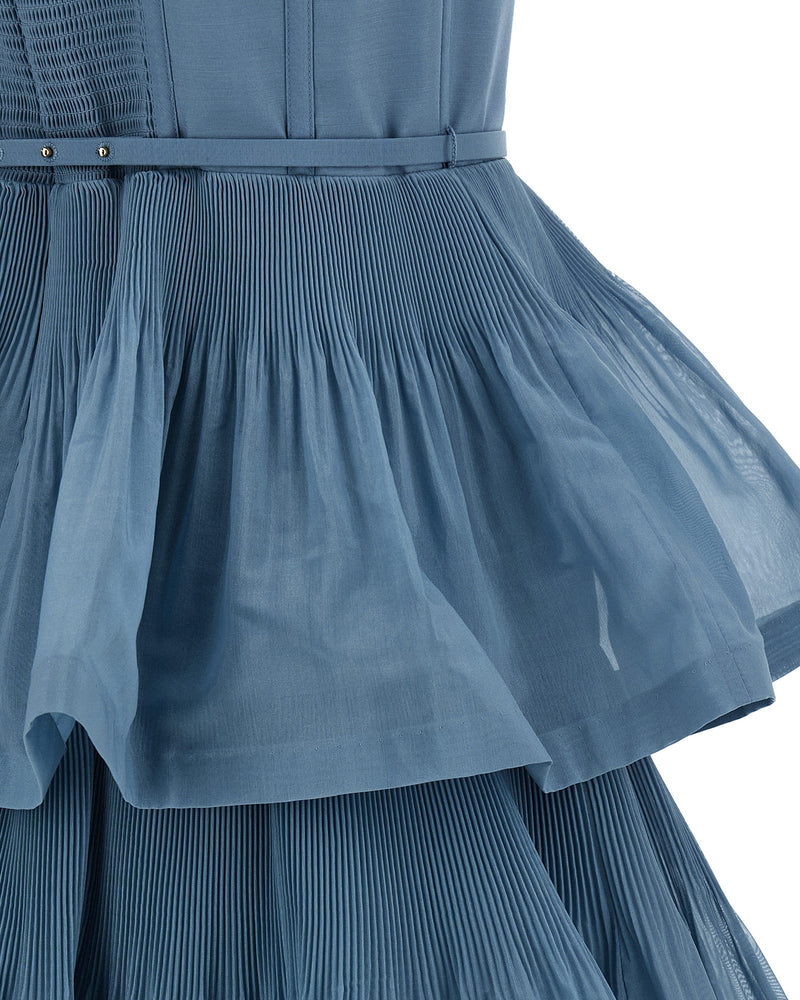 Zimmermann Pleated Tiered Midi Dress Glam Steals