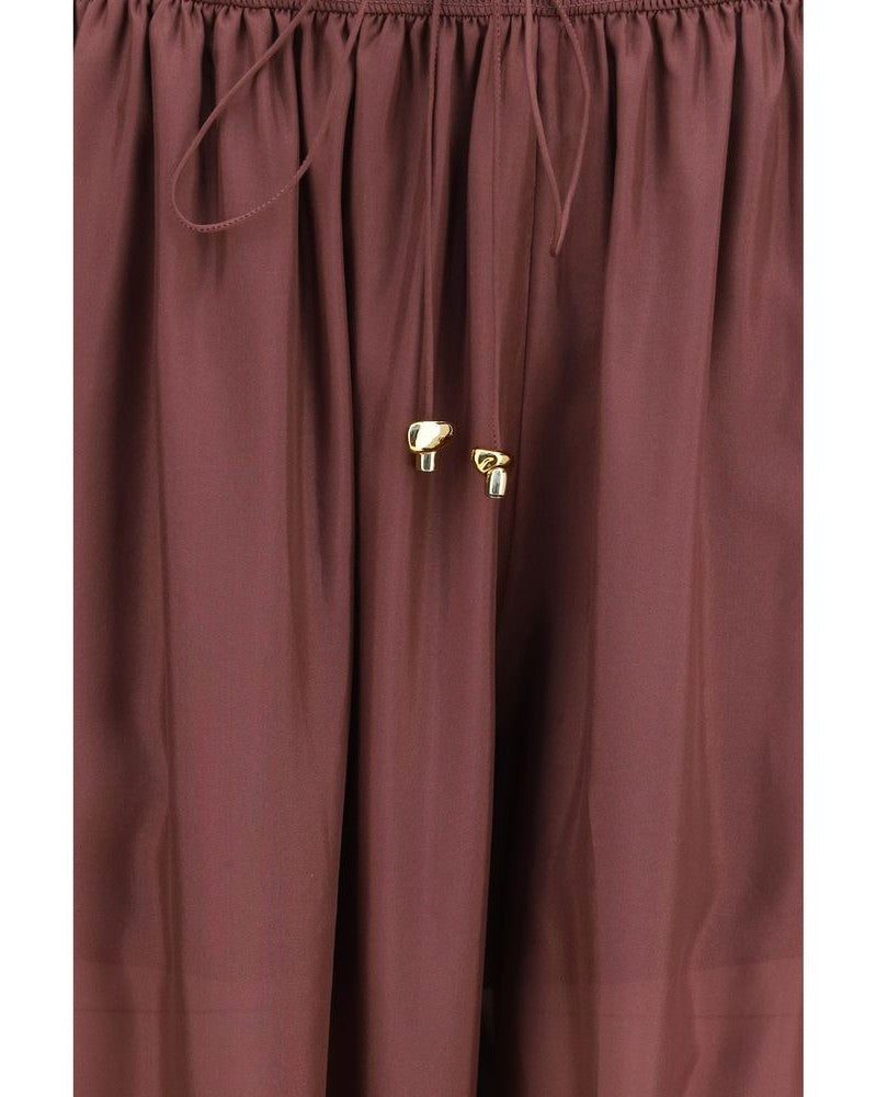 Zimmermann Silk Bordeaux Casual Pant Glam Steals