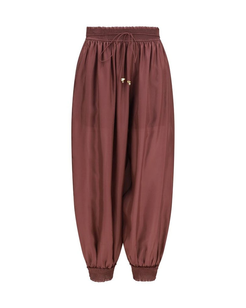 Zimmermann Silk Bordeaux Casual Pant Glam Steals