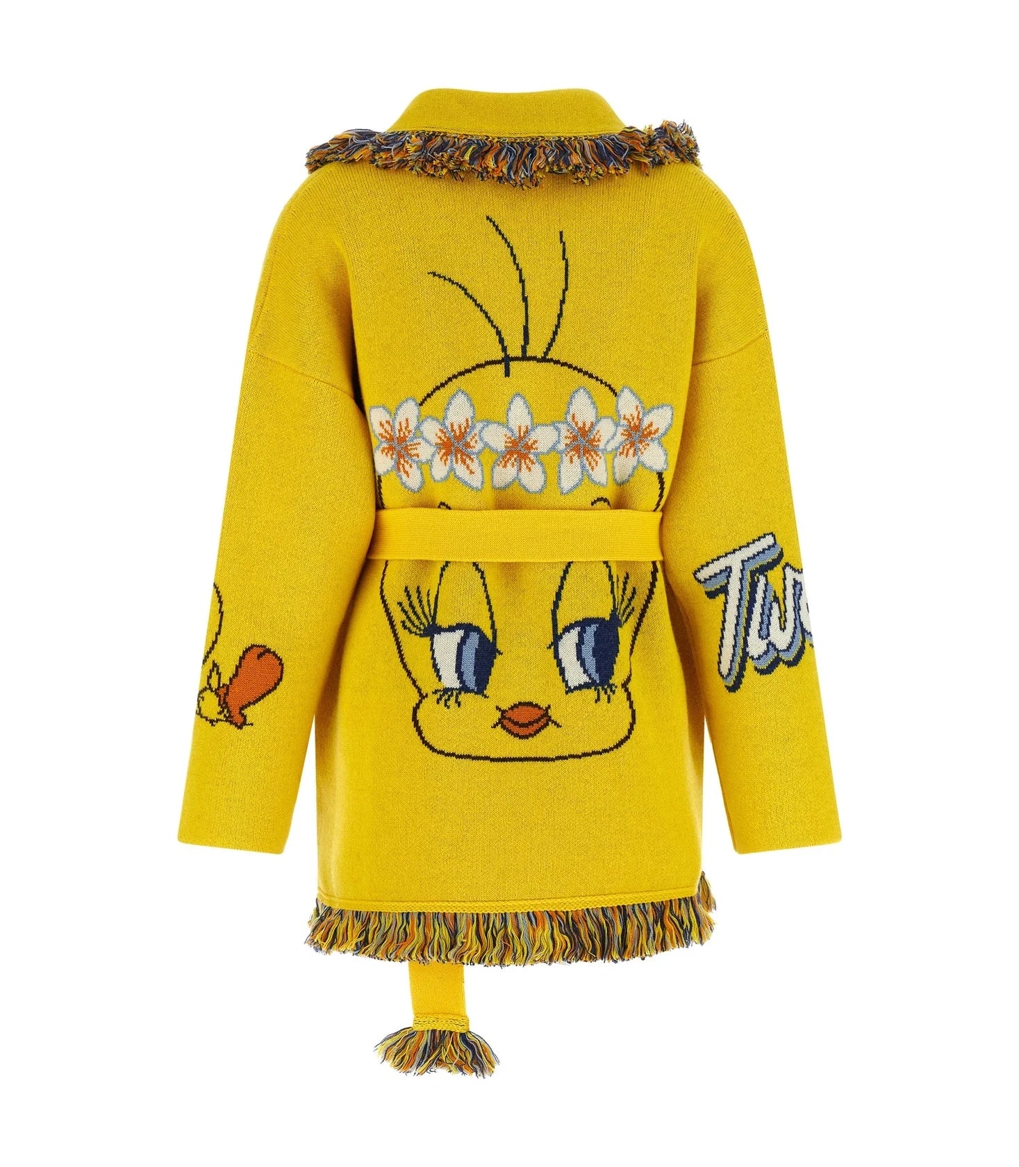 Alanui Cardigan in yellow, Virgin Wool — view 2