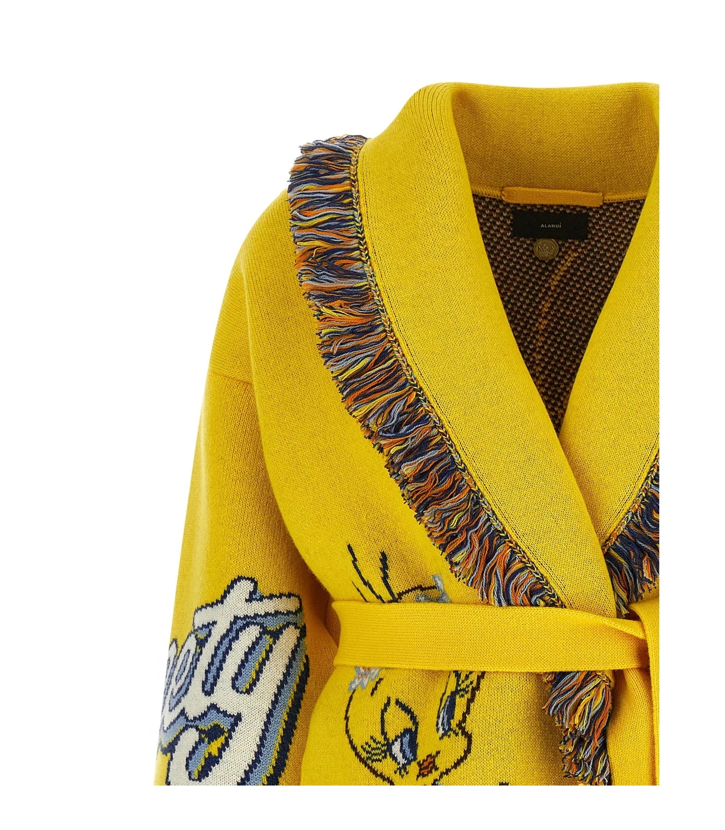 Alanui Cardigan in yellow, Virgin Wool — view 3