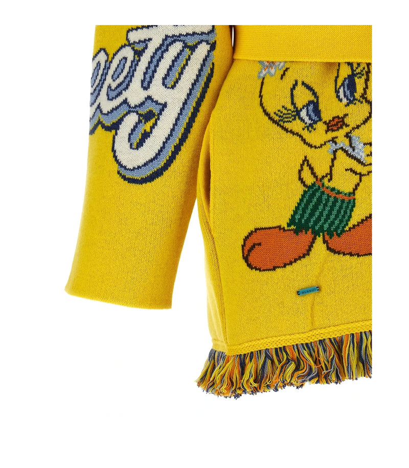 Alanui Cardigan in yellow, Virgin Wool — view 4