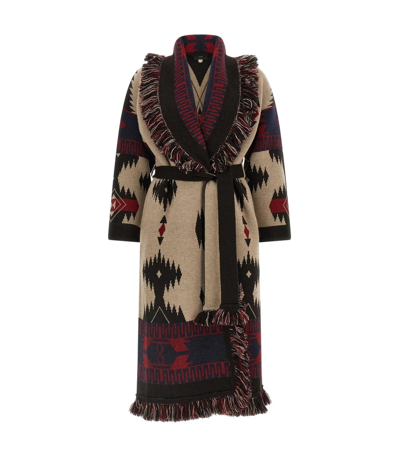 Alanui Wrap Coat in multicolor, Virgin Wool