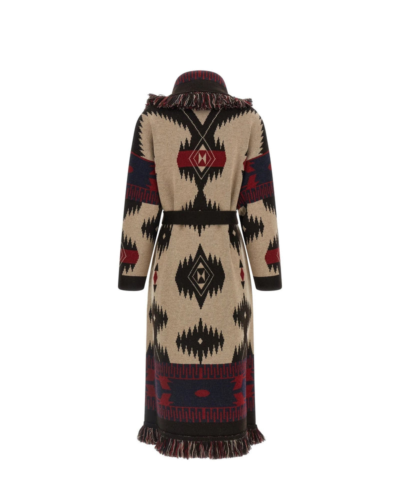 Alanui Wrap Coat in multicolor, Virgin Wool — view 2