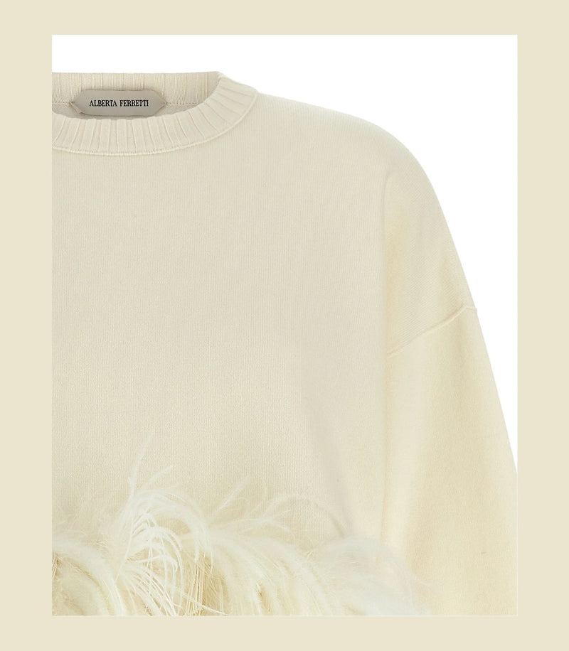 Alberta Ferretti Sweater in white, Virgin Wool — view 3