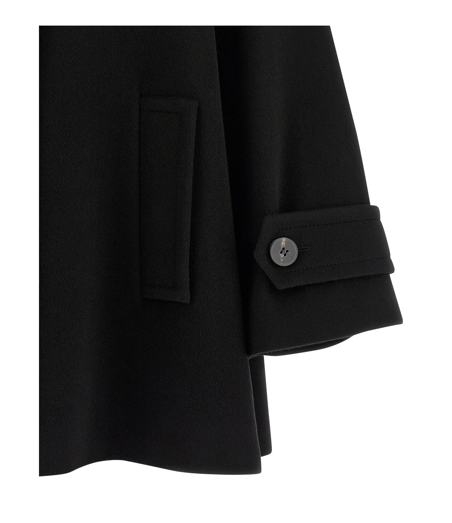 Alberto Biani Pea Coat in black, Virgin Wool — view 4