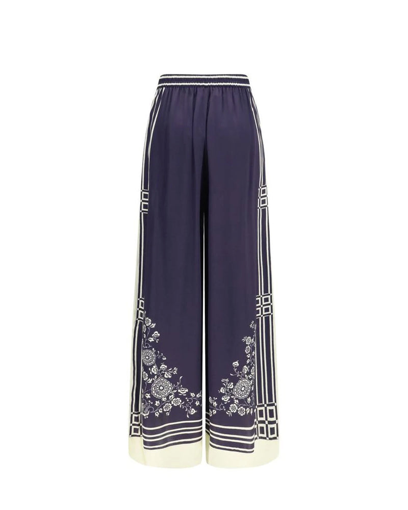 Alemais Palazzo Pant in blue, Silk — view 2