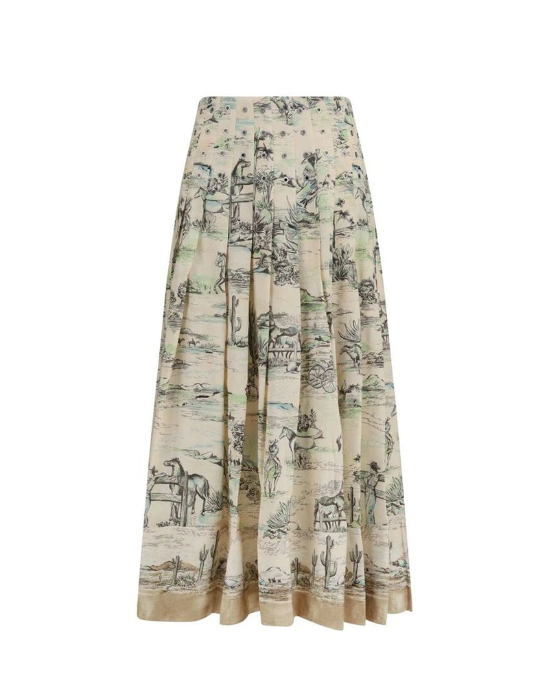 Alemais Skirt in beige, Linen