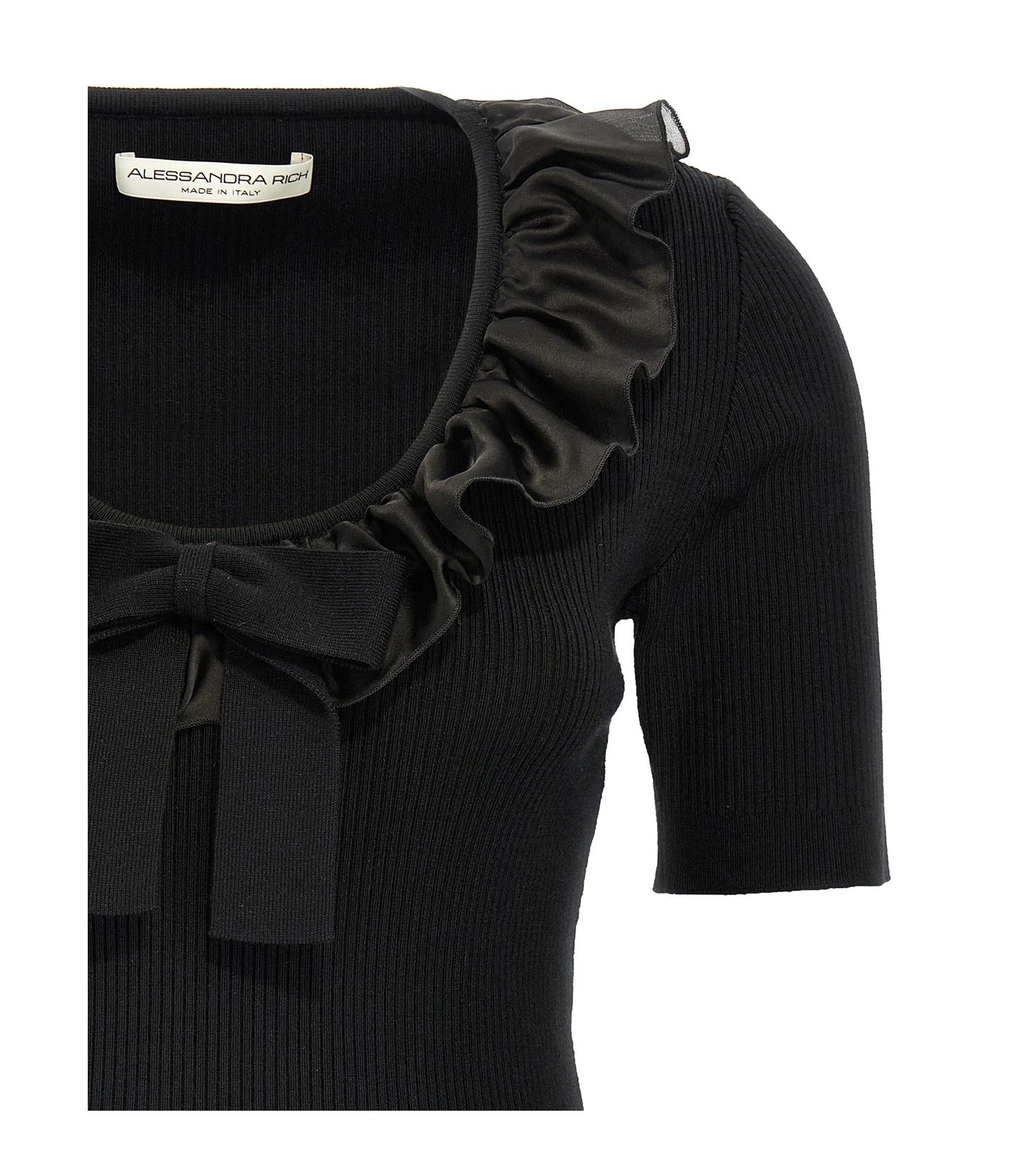 Alessandra Rich Blouse in black, Wool — view 3