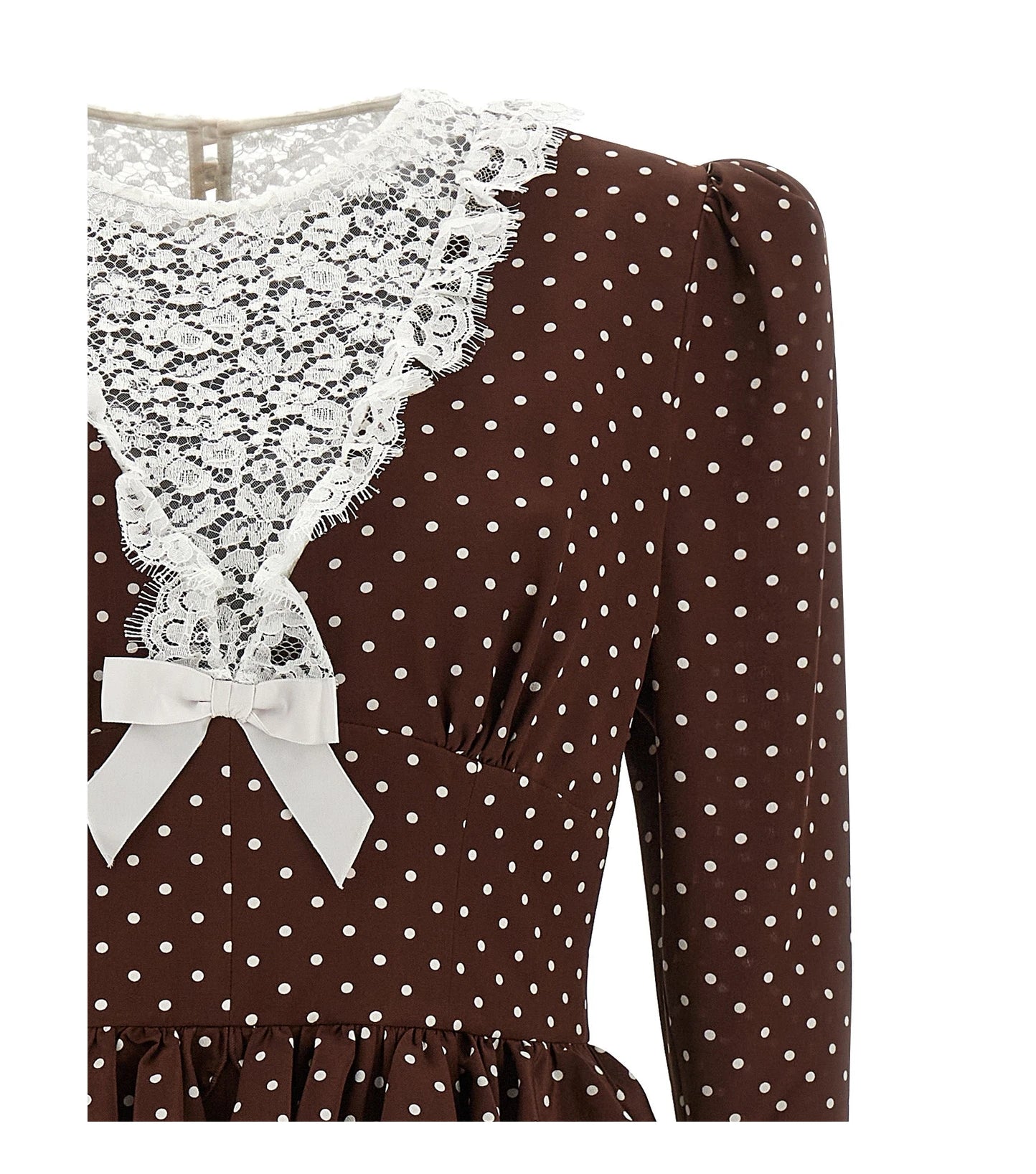 Alessandra Rich Dresse in brown, Silk — view 3