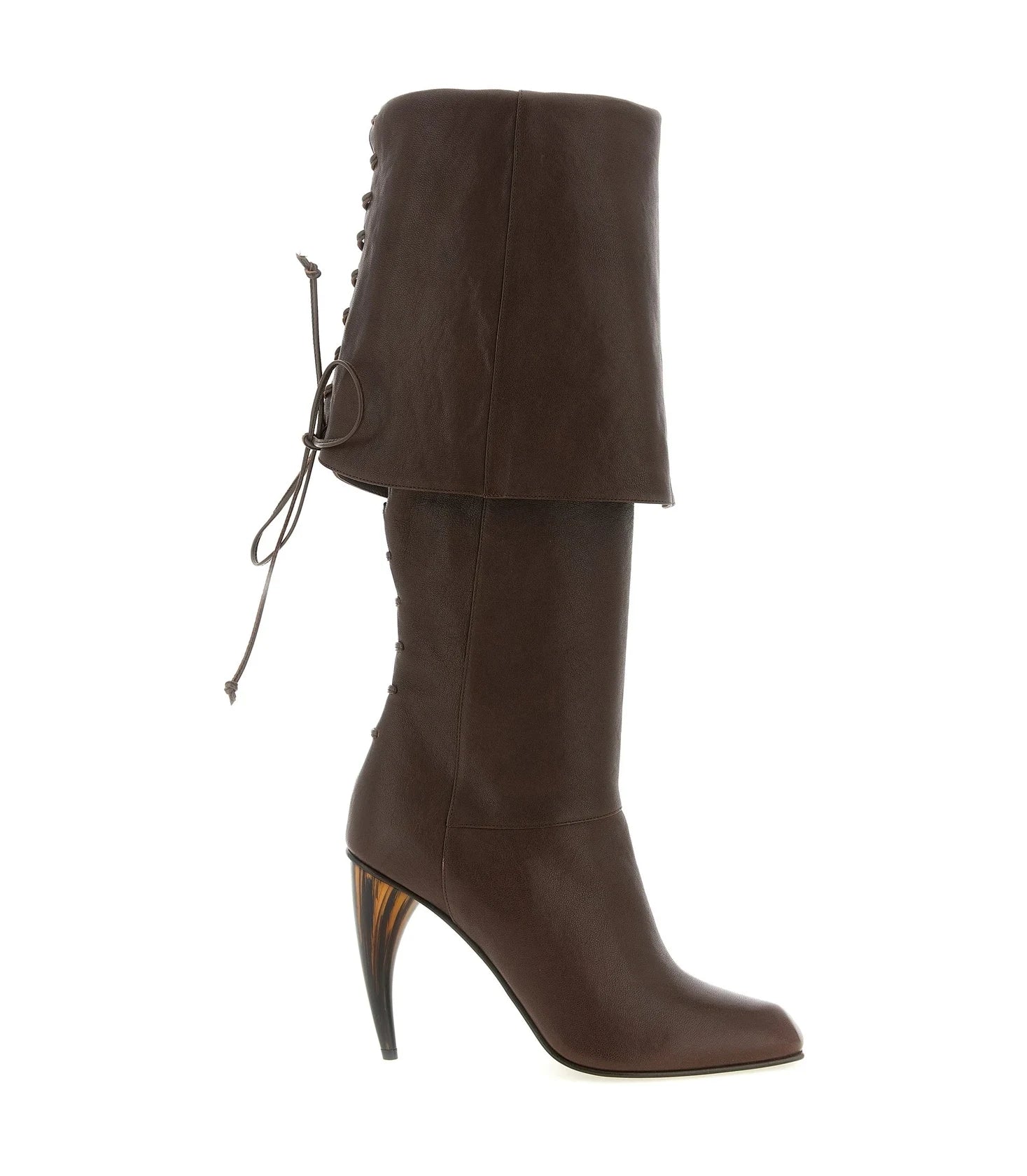 Alexander McQueen Brown Knee High Boots 
