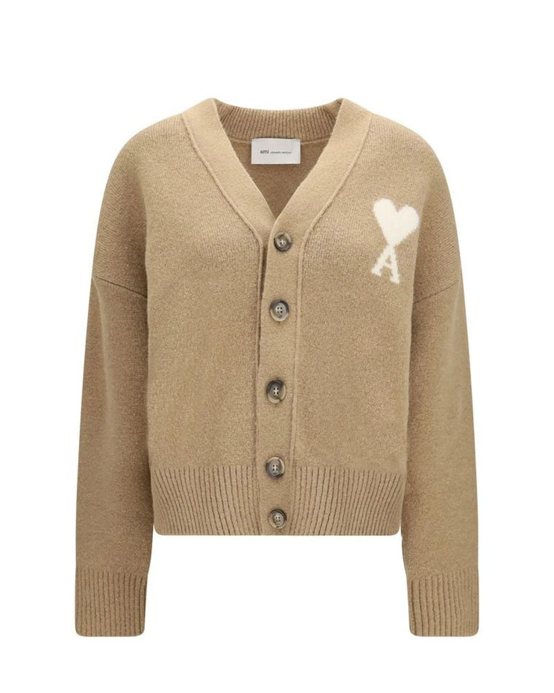 Ami Paris Cardigan in beige, Alpaca Vicugna