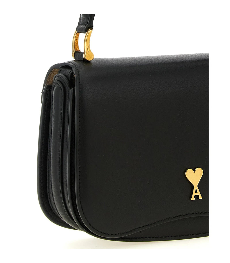 Ami Paris Shoulder Bag in black, Cow Leather — view 3