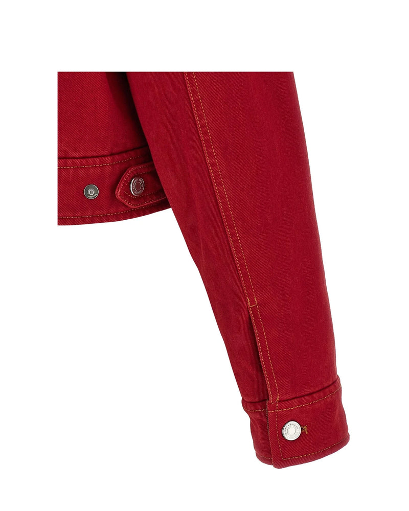 Ami Paris Trucker Jacket in red, Cotton — view 4