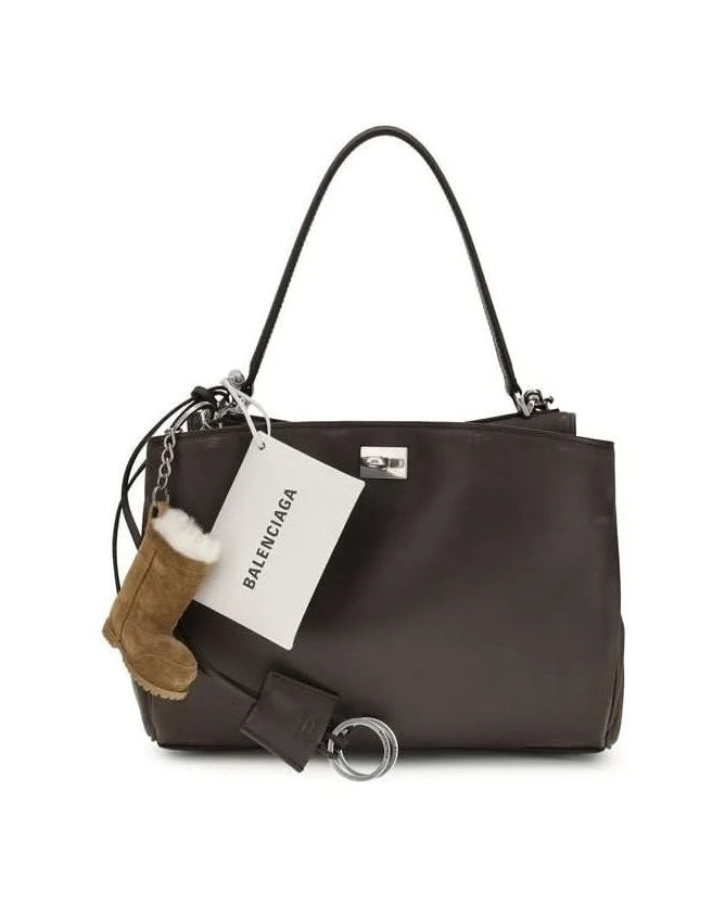 Balenciaga Brown Calf Leather Bos Taurus Shoulder Bag Glam Steals