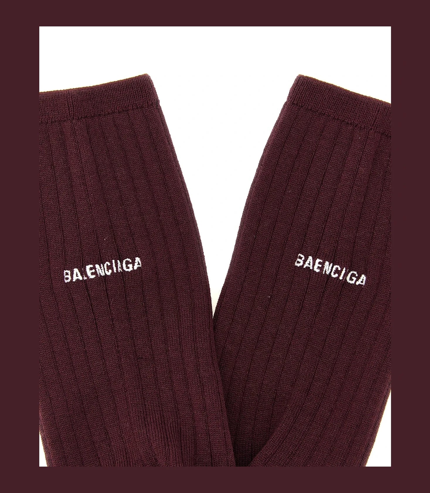 Balenciaga Crew Sock in red, Wool — view 3