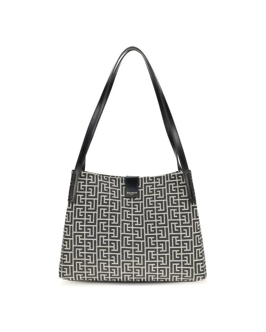 Balmain Black Cotton Shoulder Bag 