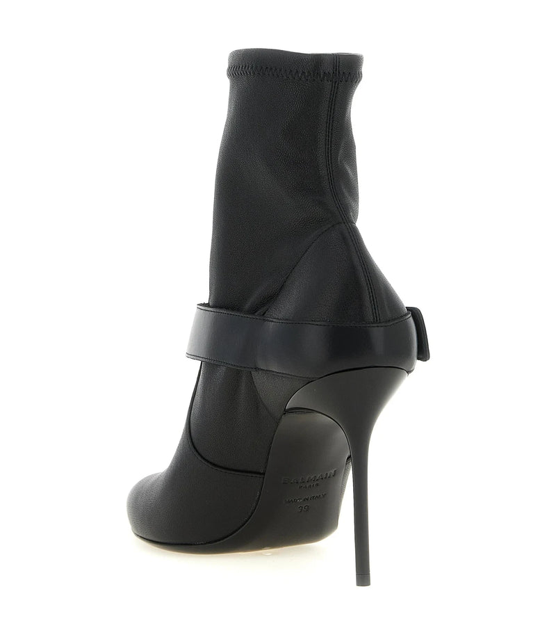Balmain Ankle Boots in black, Lamb Leather — view 3