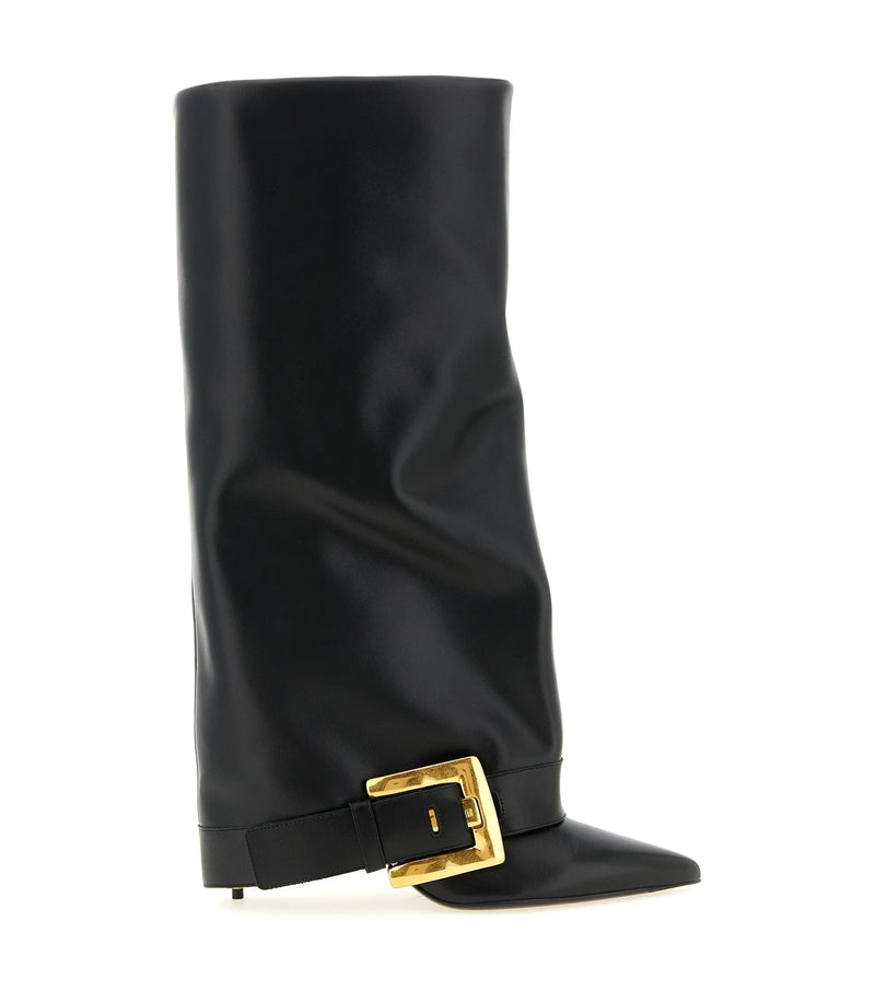 Balmain Knee High Boots in black, Calfskin Leather