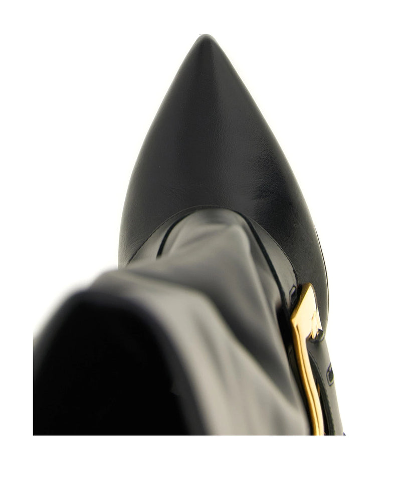 Balmain Knee High Boots in black, Calfskin Leather — view 4