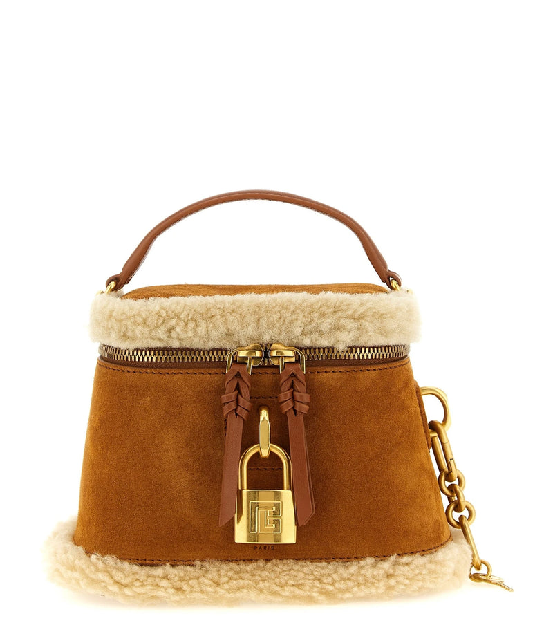 Balmain Satchel Bag in brown, Calfskin Leather
