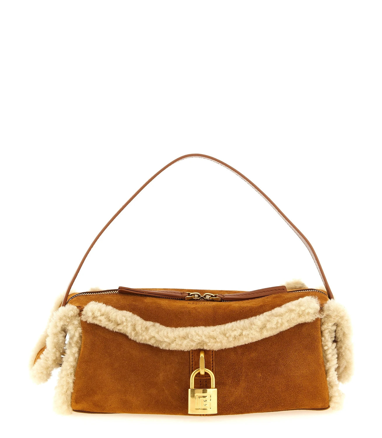 Balmain Shoulder Bag in brown, Calfskin Leather
