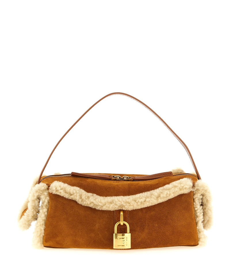Balmain Shoulder Bag in brown, Calfskin Leather