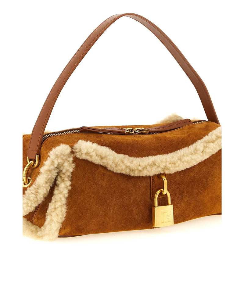 Balmain Shoulder Bag in brown, Calfskin Leather — view 3
