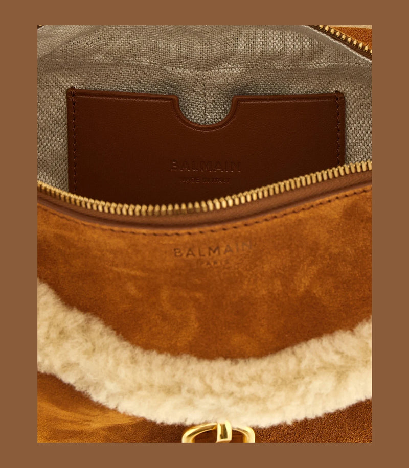 Balmain Shoulder Bag in brown, Calfskin Leather — view 4