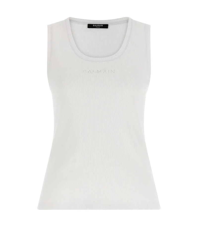 Balmain Tank Top in white, Cotton