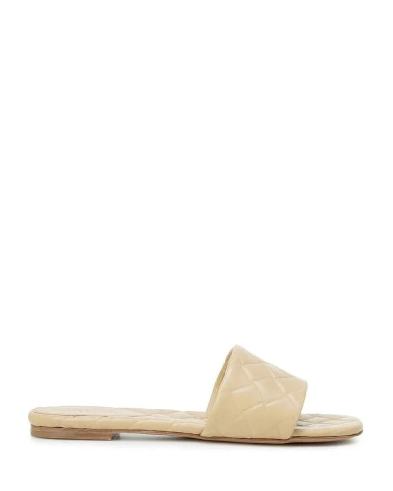 Bottega Veneta Beige Leather Lamb Flat Sandals Flats