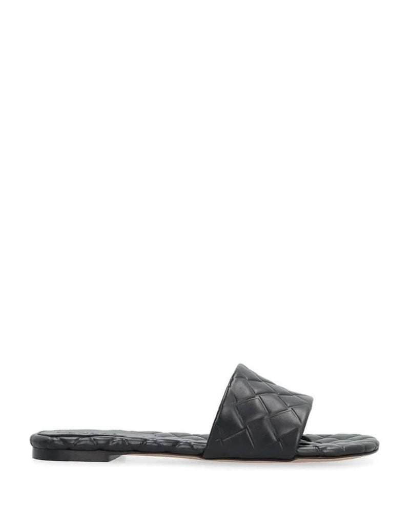 Bottega Veneta Black Leather Lamb Mules Flats
