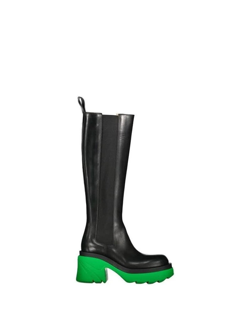 Bottega Veneta Black Leather Over The Knee 
