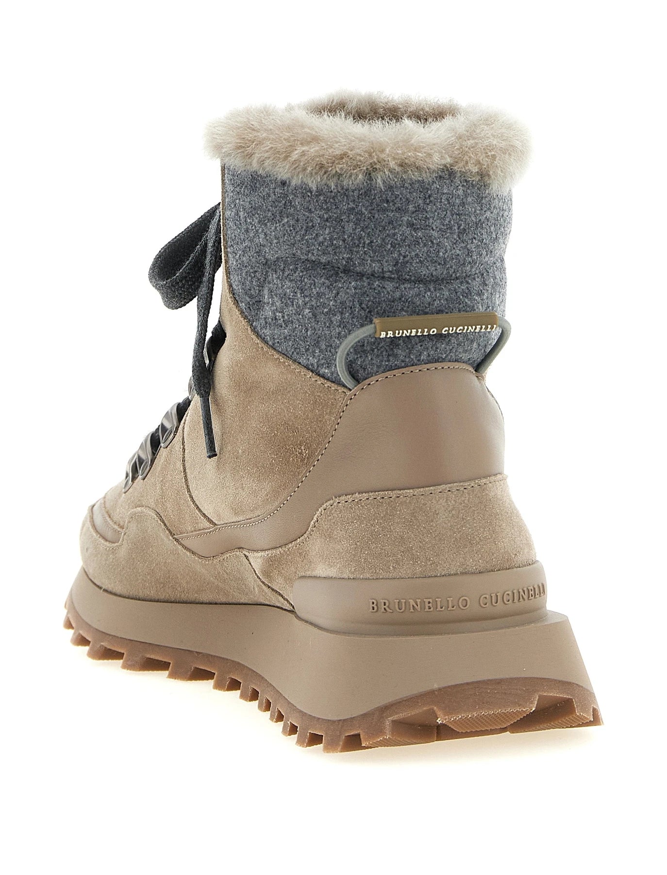 Brunello Cucinelli Ankle Boots in beige, Calfskin Leather — view 3