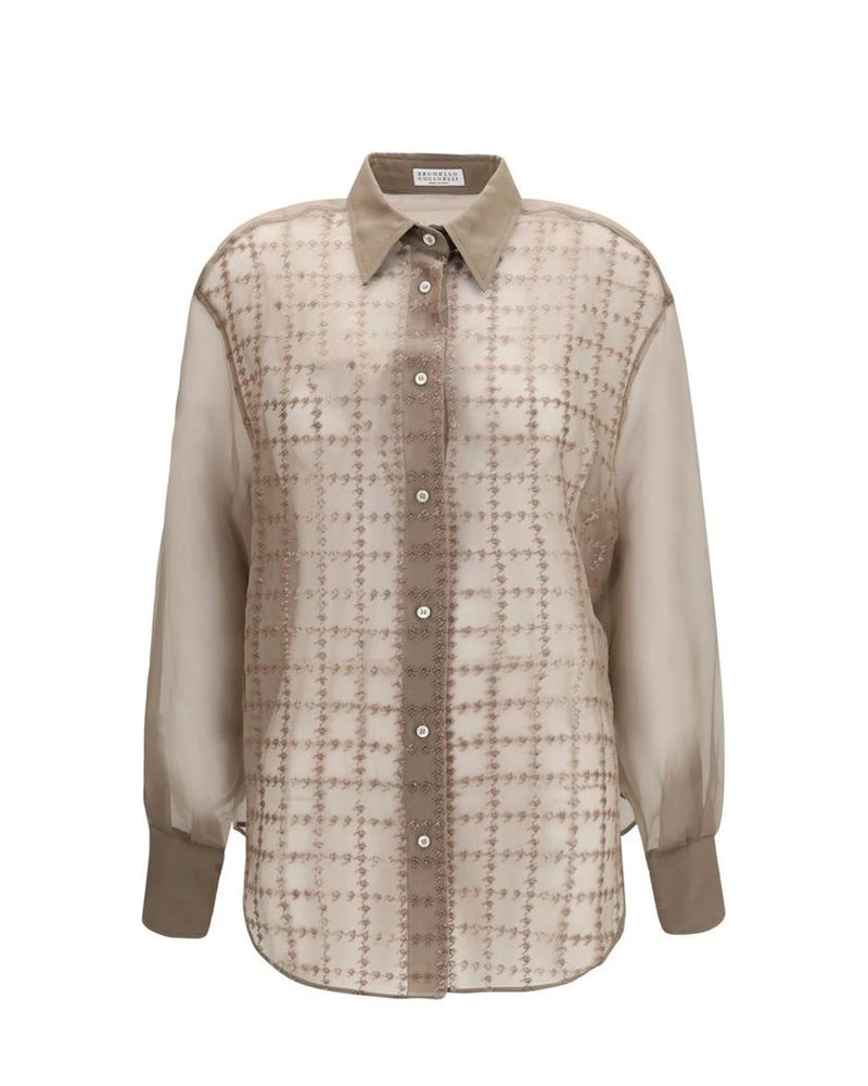 Brunello Cucinelli Blouse in beige, Silk