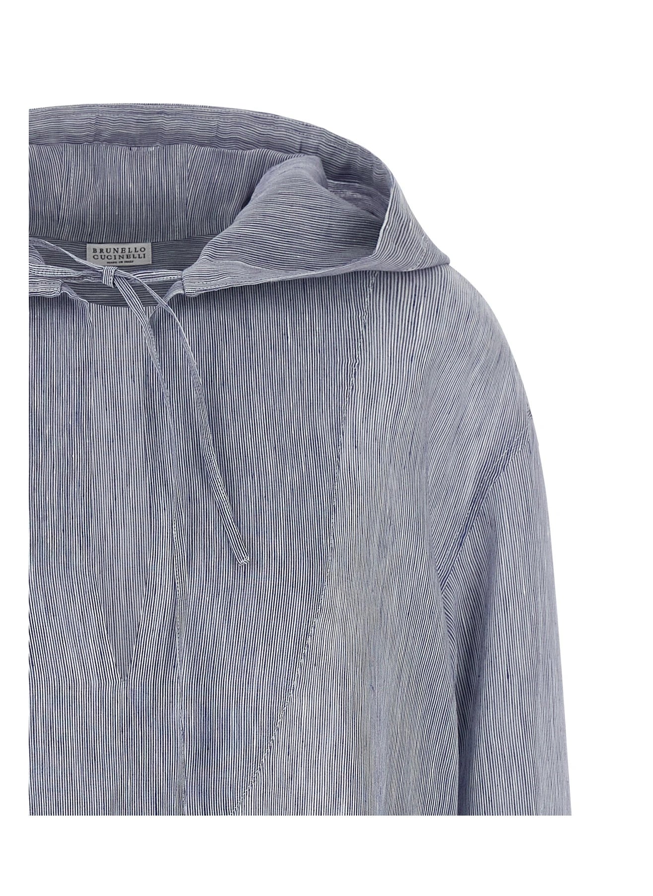 Brunello Cucinelli Blouse in blue, Linen — view 3