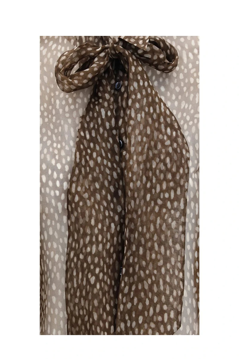 Brunello Cucinelli Blouse in brown, Silk — view 3