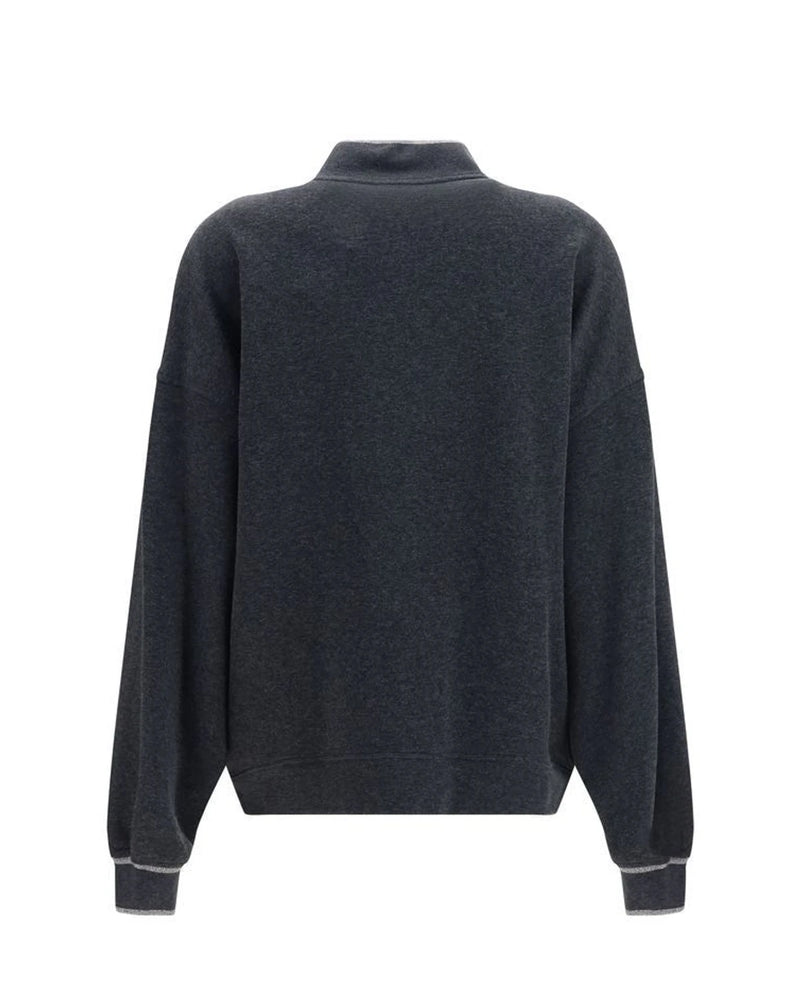 Brunello Cucinelli Bomber Jacket in gray, Cotton — view 2
