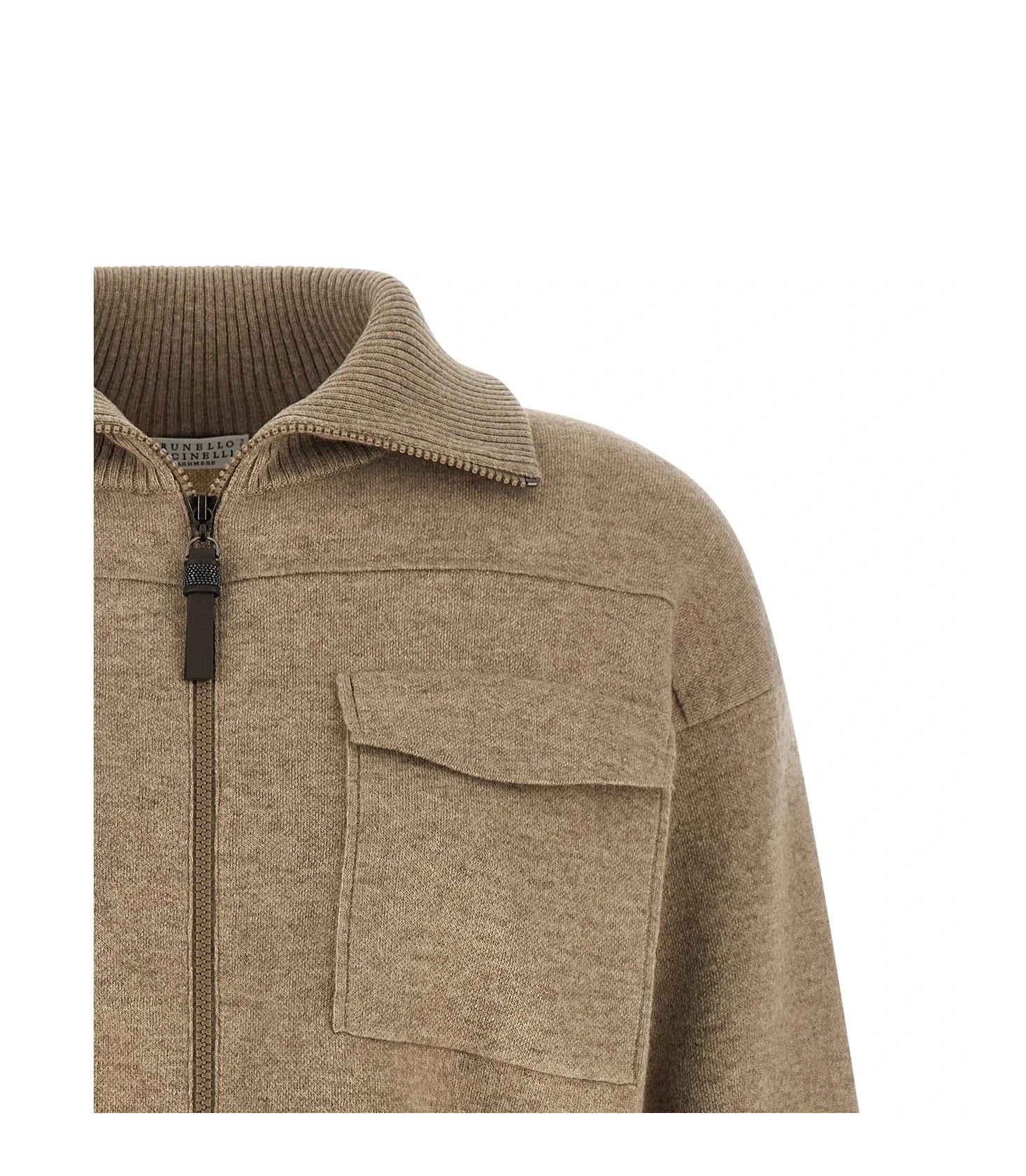 Brunello Cucinelli Cardigan in beige, Wool — view 3