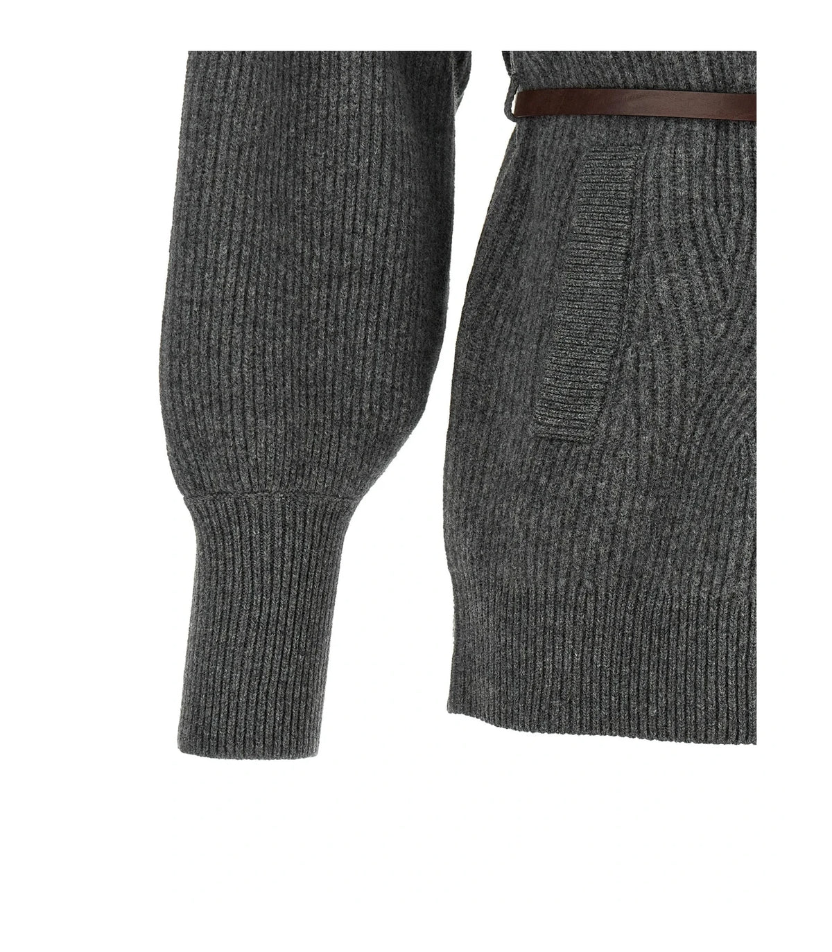 Brunello Cucinelli Cardigan in gray, Virgin Wool — view 4