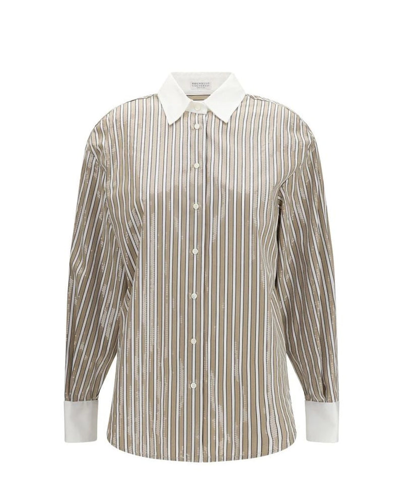 Brunello Cucinelli Dress Shirt in beige, Cotton