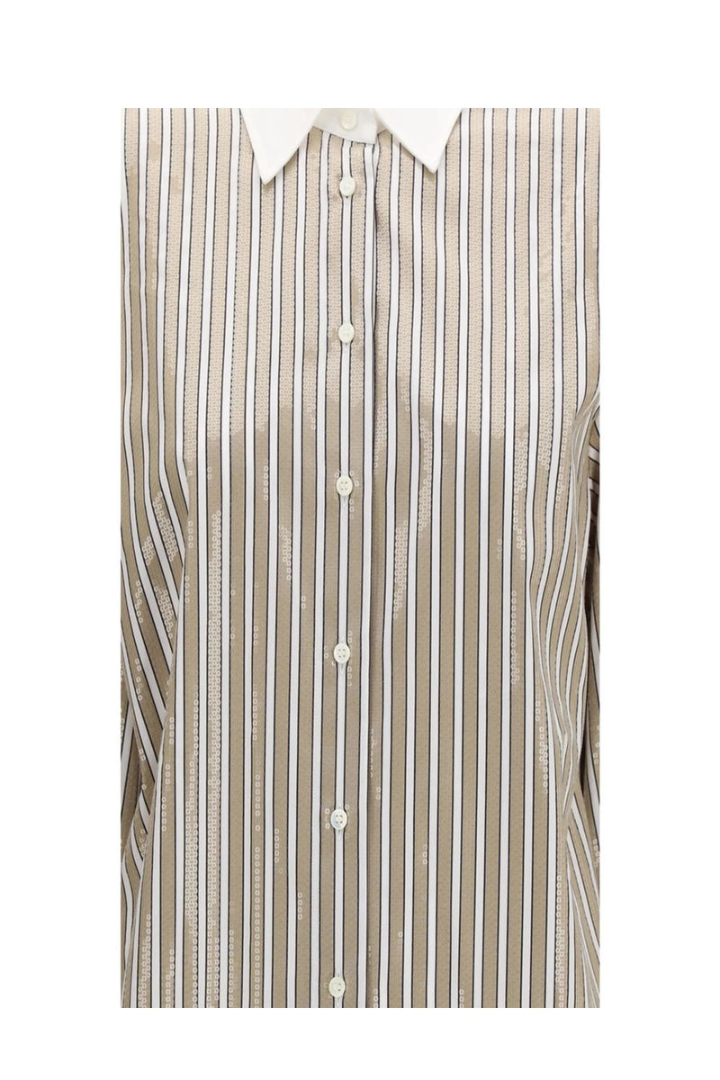Brunello Cucinelli Dress Shirt in beige, Cotton — view 3