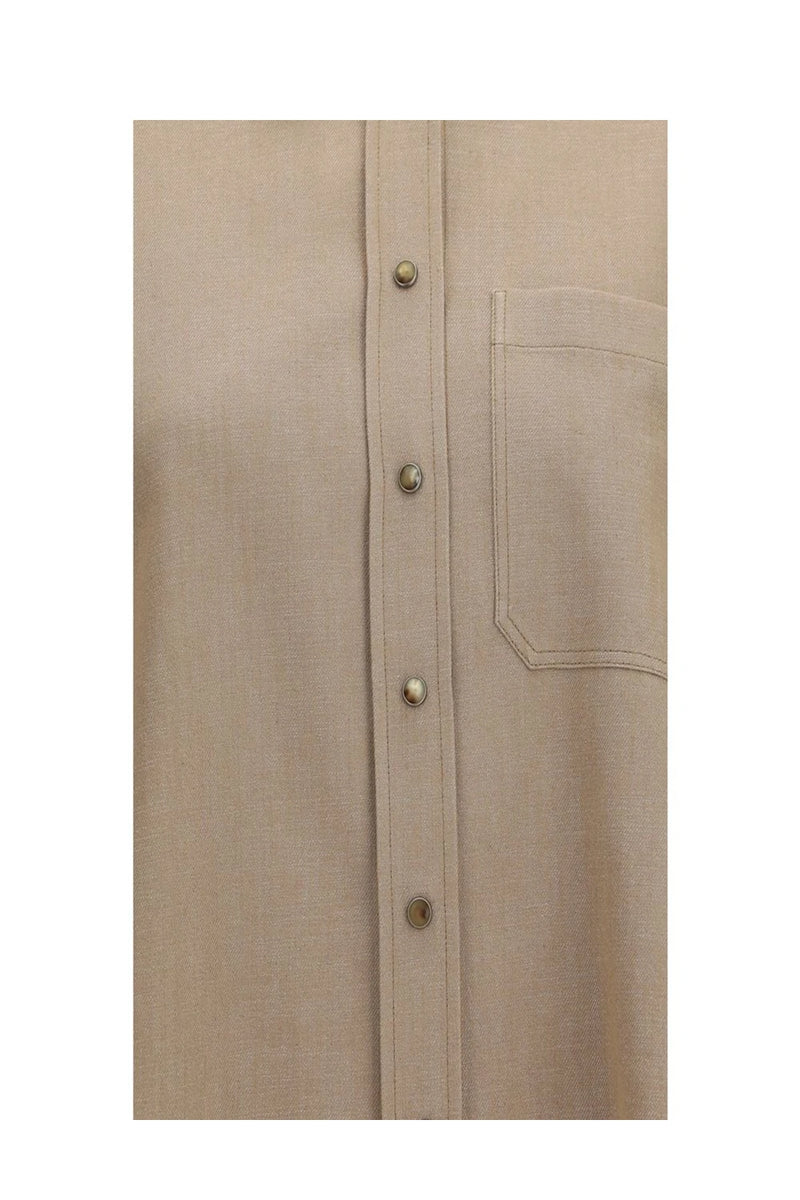 Brunello Cucinelli Dress Shirt in beige, Cotton — view 3