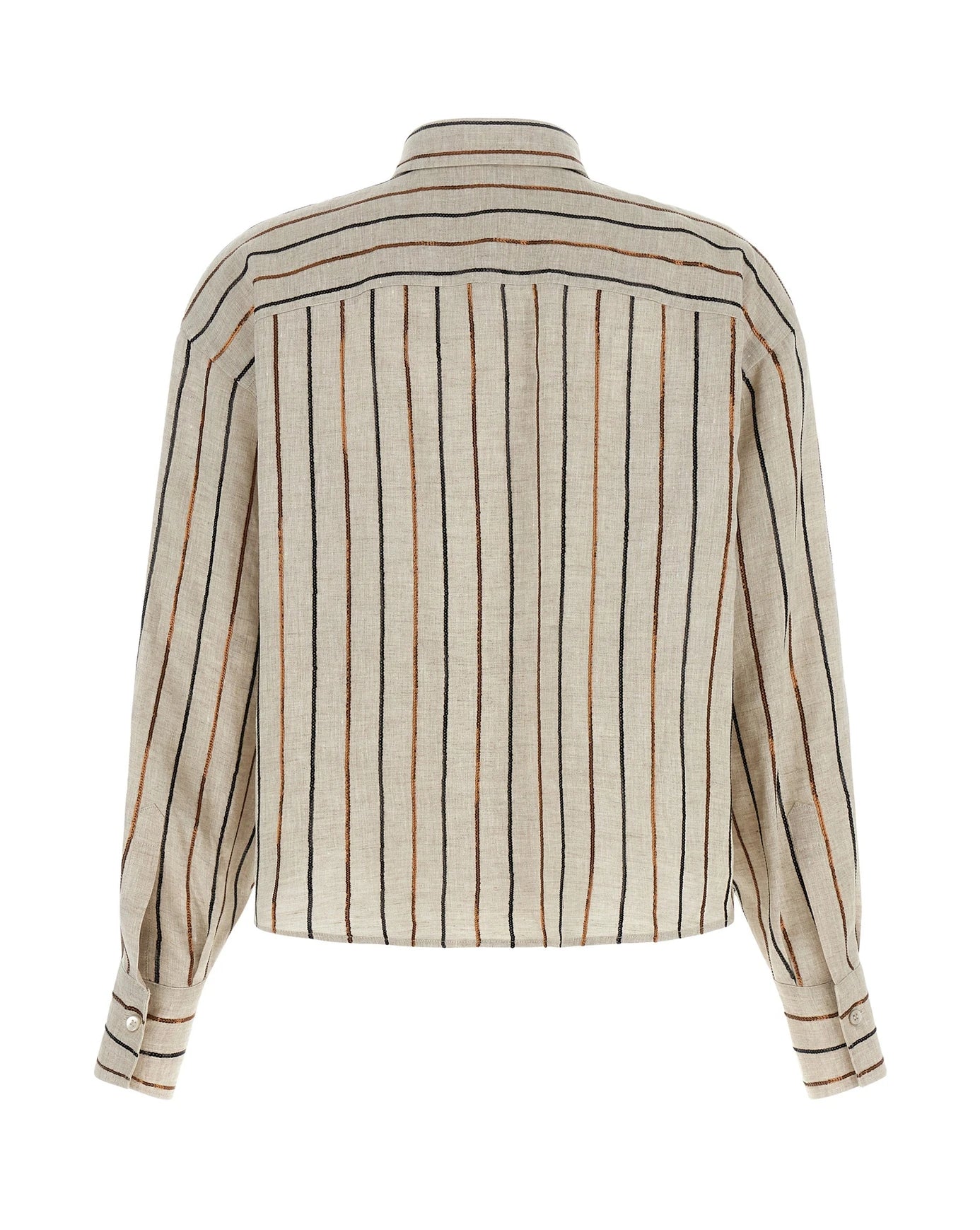 Brunello Cucinelli Dress Shirt in beige, Linen — view 2